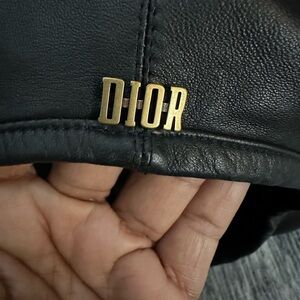 Dior Black Leather Beret